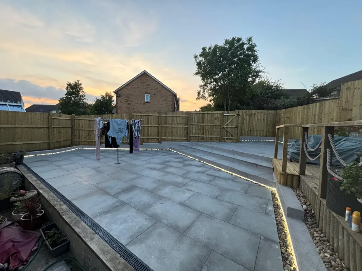 Tiered Patio with LED Lighting